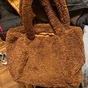 Brown Sherpa tote